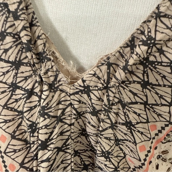 Free People Maxi Dress S Oversize Boho Merida Printed pale pink Beachy Bohemian - Picture 8 of 14